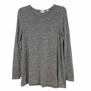 Anthropologie 9-H15 Tunic Top Heathered Gray Oversized Feminine Sz S